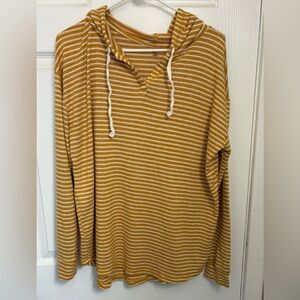 SO Mustard & White Striped Knit Top